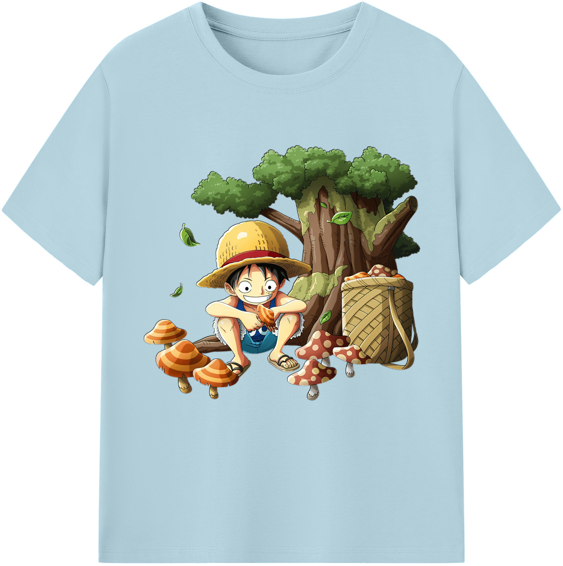ワンピース モンキー・D・ルフィ ONE PIECE Monkey D. Luffy 綿100％半袖Tシャツ（フロントプリント）